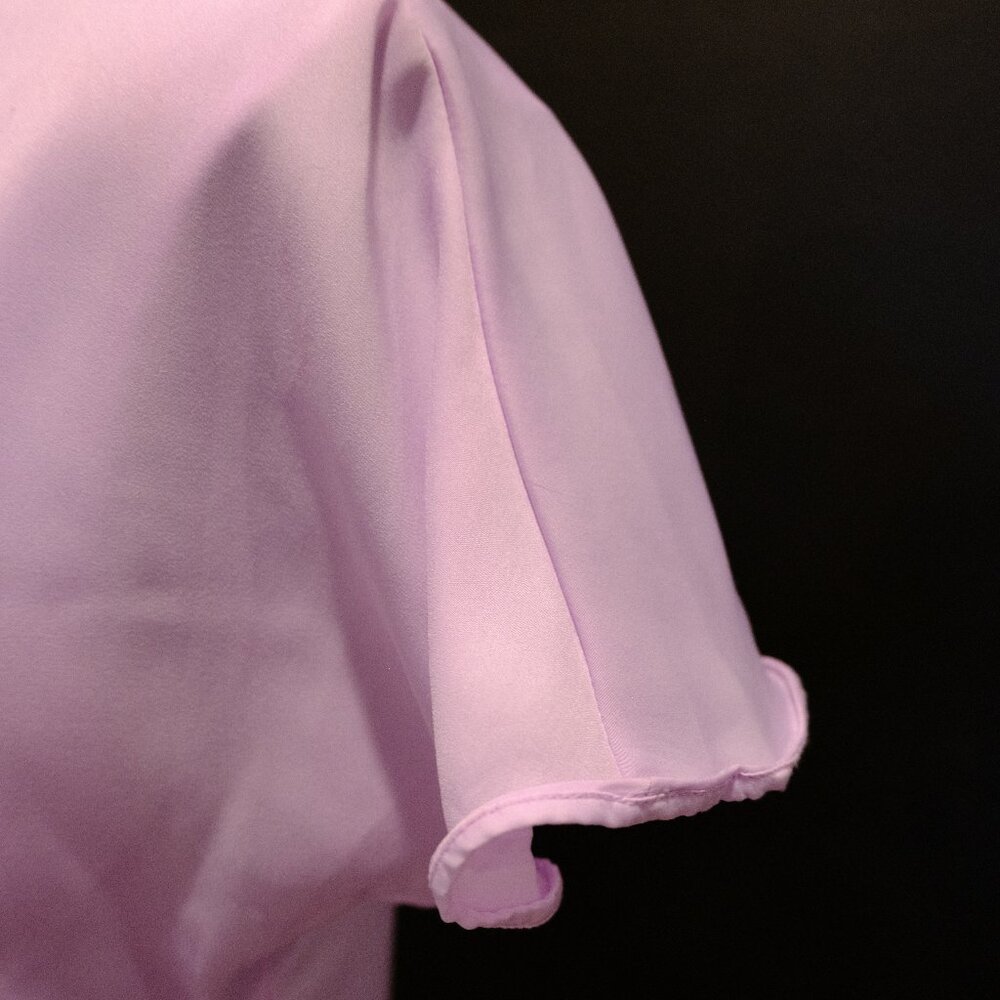 Zara lilac ruched drawstring mini dress with asymmetrical sleeves - S - Picture 4 of 7